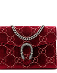 Velvet GG Monogram Mini Dionysus Chain Wallet Red Cipria