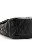 Goatskin Quilted Large CHNL 19 Flap Black