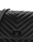 Aged Calfskin Chevron Quilted Reissue 2.55 Square Wallet On Chain WOC So Black