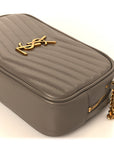 Calfskin Matelasse Monogram Mini Lou Camera Bag Greyish Brown