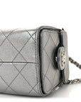 Metallic Caviar Quilted Mini CHNL 25 Handbag Anthracite