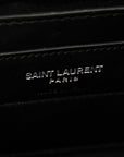 Sheepskin Matelasse Chevron Monogram Monochrome Large College Satchel Black