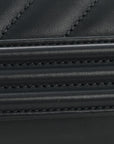 Calfskin Chevron Quilted New Medium Boy Flap Dark Navy Blue