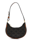 Canvas Calfskin Mini Ava Triomphe Shoulder Bag Tan