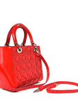 Patent Cannage Whipstitch Medium Lady D1OR Red