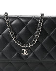 Lambskin Quilted Wallet On Chain WOC Black