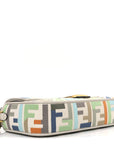 Canvas Vitello Seta FF Multicolor Embroidered Baguette Grezzo Multicolor Latte