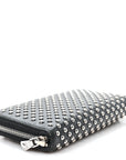 Nappa Metal Studded Zip Around Wallet Black