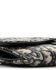 Oblique Saddle Chain Long Wallet Blue