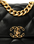 Lambskin Quilted Medium CHNL 19 Flap Black