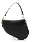 Grained Calfskin Saddle Bag Black