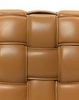 Nappa Maxi Intreccio Padded Cassette Crossbody Bag Caramel