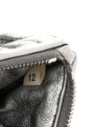 Metallic Nappa Matelasse Quilted Zip Wallet Silver