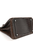 Shiny Porosus Crocodile Birkin 35 Havane