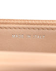 Patent Calfskin Chevron Quilted Wallet On Chain WOC Beige