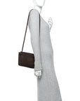 Lambskin Maxi Intrecciato Mini Cassette Crossbody Pouch Brown