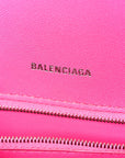 Shiny Box Calfskin Small Hourglass Top Handle Bag Acid Fuchsia
