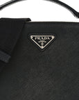 Saffiano Travel Medium Brique Crossbody Bag Black
