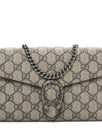 GG Supreme Monogram Mini Dionysus Chain Wallet Beige Taupe