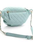Caviar Quilted Filigree Waist Bag Light Blue