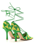 Crochet Stretch Ankle Tie Sandals 37 Kiwi Parakeet