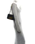 Calfskin Cannage Small Caro Bag Black