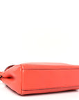 Shiny Nappa Micro Peekaboo Iconic Satchel Rosso Pimento