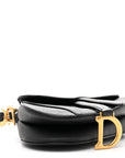 Grained Calfskin Mini Saddle Bag Black