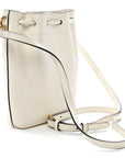 Soft Shiny Calfskin Mini Bon Bon N/S Bucket Bag Latte