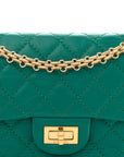 Aged Calfskin Quilted 2.55 Reissue Mini Flap Green