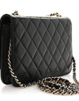 Lambskin Quilted Trendy CC Wallet On Chain WOC Black
