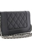 Caviar Quilted Vintage Mademoiselle Wallet On Chain WOC Black