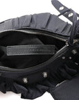 Ruffled Jersey Le Cagole Shoulder Bag XS Black