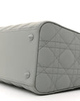 Ultra Matte Calfskin Cannage Medium Lady D1OR Grey Stone