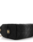 Washed Denim Quilted Mini CHNL 25 Handbag Black