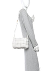 Nappa Maxi Intreccio Padded Cassette Crossbody Bag Chalk