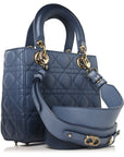 Lambskin Cannage Gradient Small My ABCD1OR Lady D1OR Indigo Blue