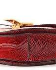 Lizard Medium Classic Box Flap Bag Ruby
