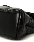 Lambskin Quilted Small Loulou Puffer Monogram Chain Satchel Black