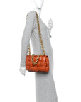 Lambskin Maxi Intreccio Padded Chain Cassette Crossbody Bag Clay