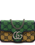 Monogram Multicolor Matelasse Diagonal Super Mini GG Marmont Shoulder Bag Green Blue Yellow Light Blue Pink