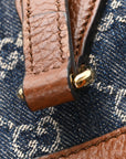 New Denim GG Monogram Medium Ophidia Shopping Tote Blue Tea Cuir