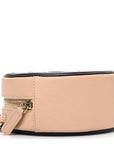 Caviar Quilted Round Filigree Crossbody Beige Black