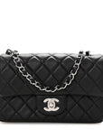 Lambskin Quilted Mini Rectangular Flap Black
