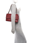 Caviar Quilted Jumbo Double Flap Dark Red