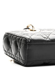 Lambskin Cannage Small Lady D-Joy Black