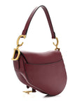 Grained Calfskin Saddle Bag Red