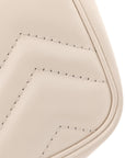Calfskin Matelasse Super Mini GG Marmont Shoulder Bag White