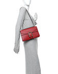 Dollar Calfskin Swarovski Crystal Small Dionysus Shoulder Bag Hibiscus Red