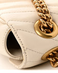 Calfskin Matelasse Small GG Marmont Shoulder Bag White